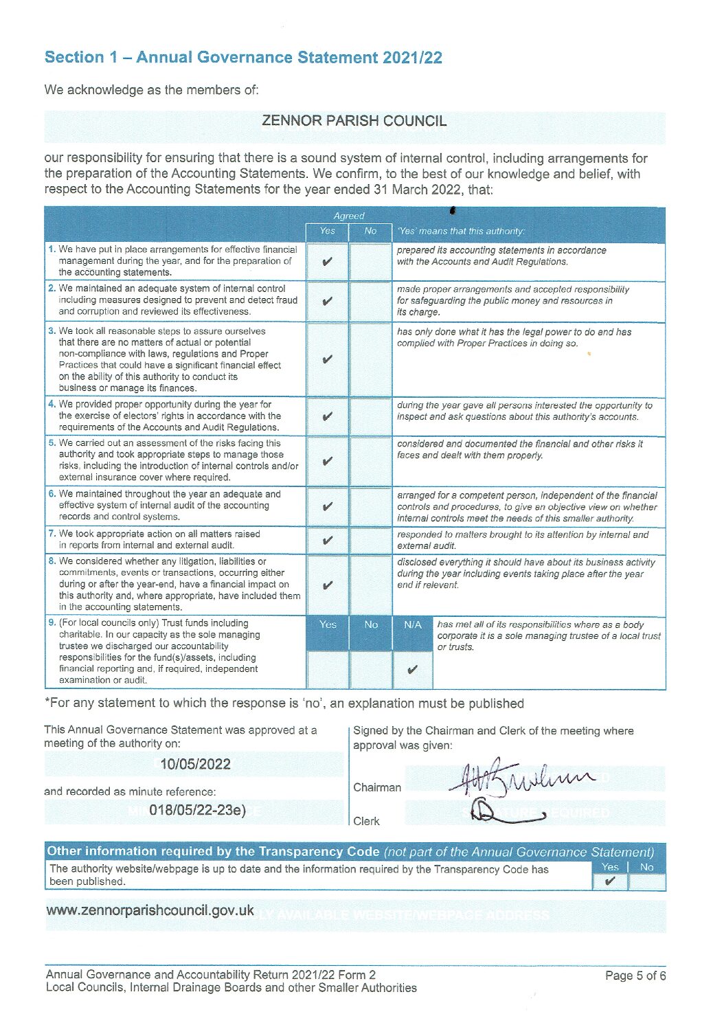 Annual Governance Statement 2021-22
