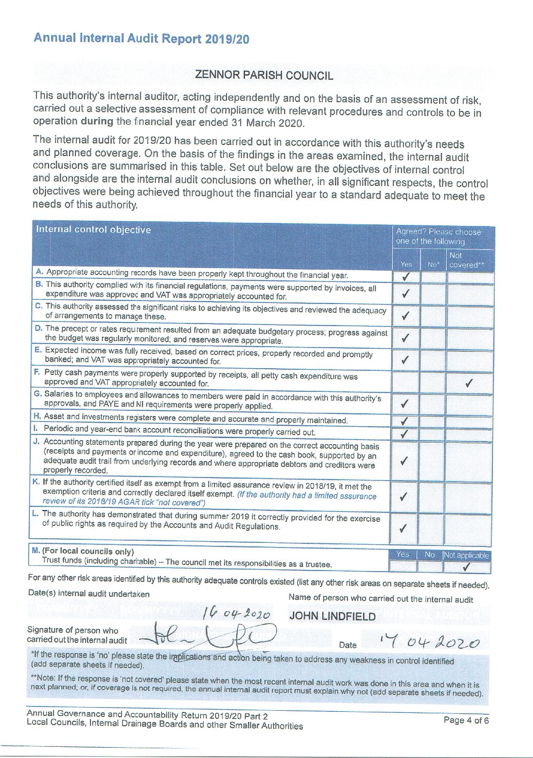 Internal Audit Report 2019-20