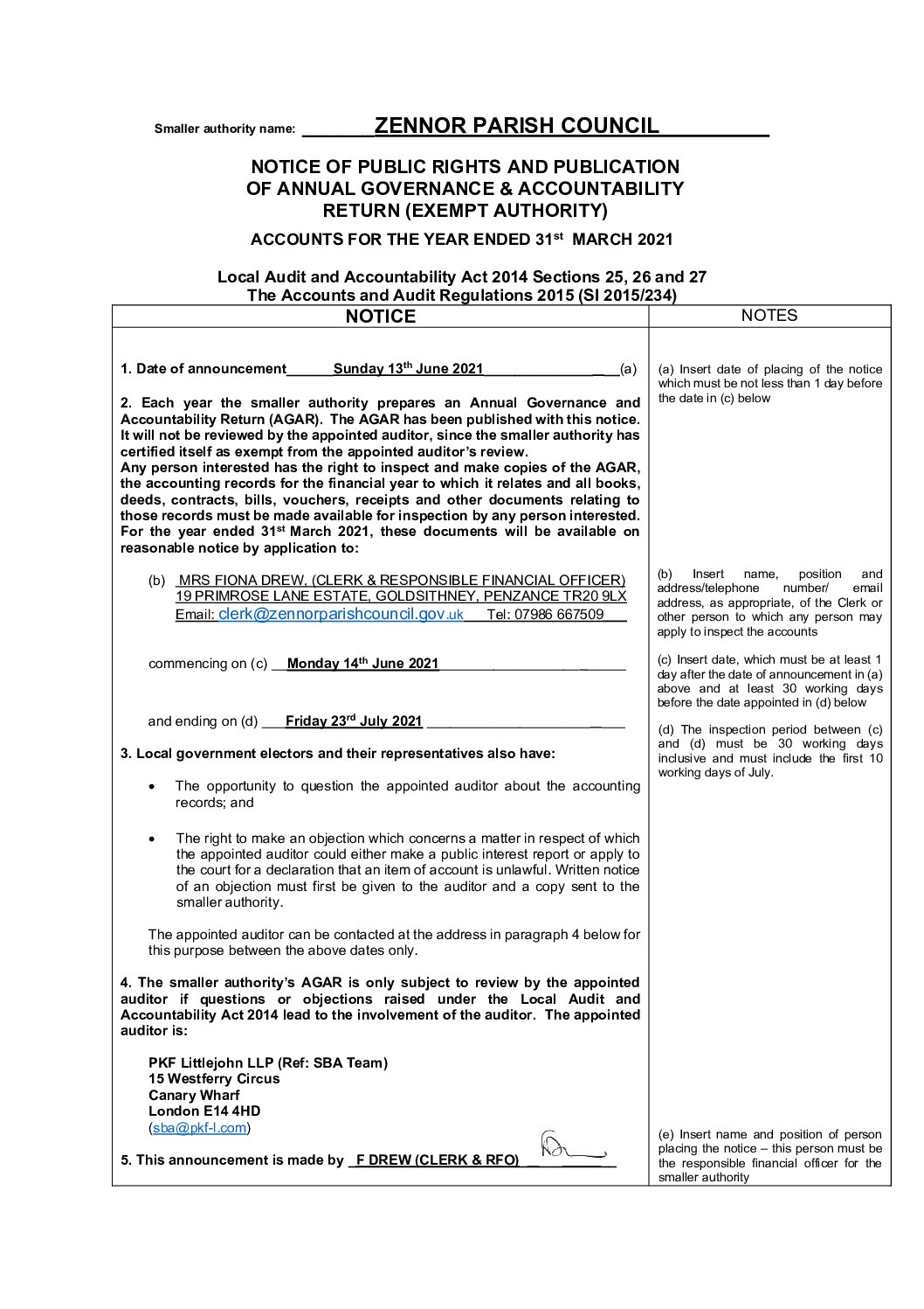 Public Rights Notice 2020-21